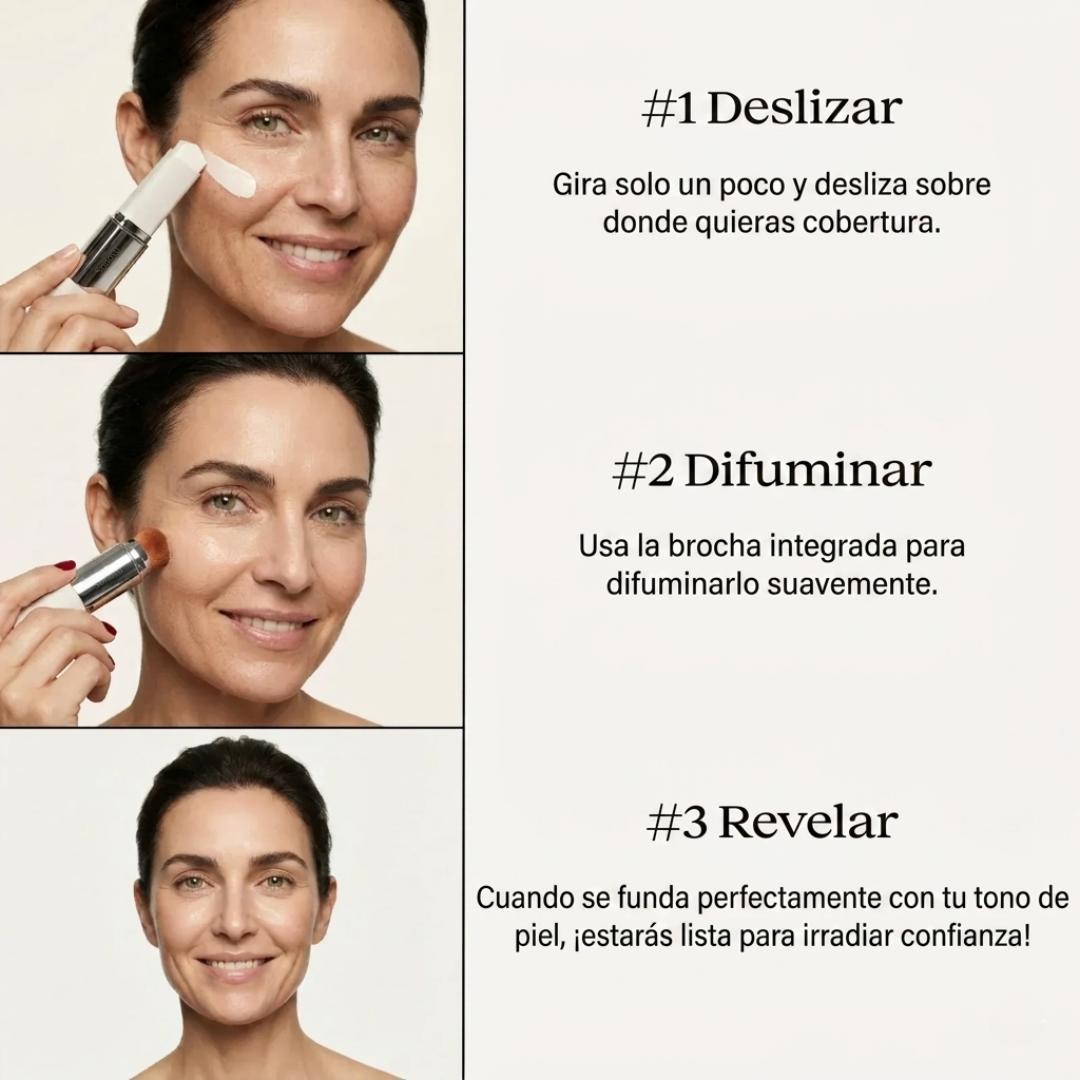 Base de maquillaje en barra que cambia de color